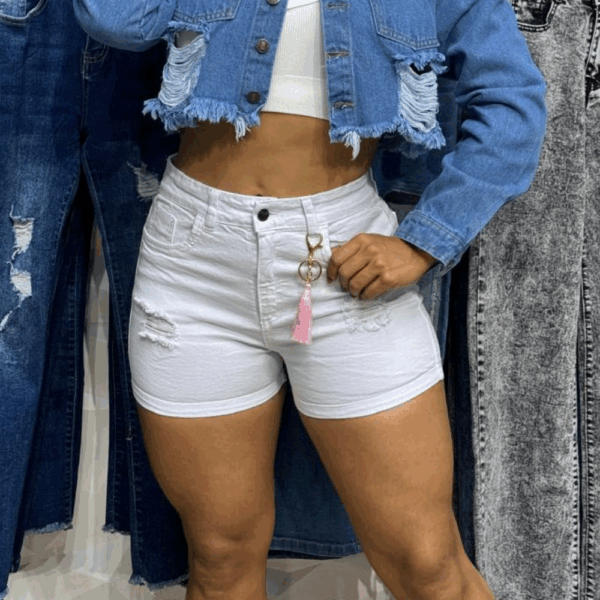 Short de jean blanco